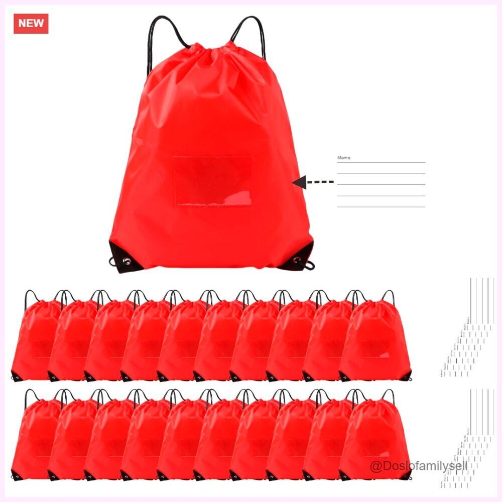 Polyester Drawstring Backpack Bulk 20 Pack for Gym Sports Travel